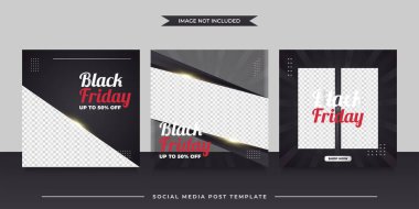 Sosyal medya Minimalist tarzda Kara Cuma satış promosyonu için şablon