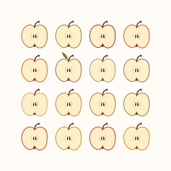 El fondo con manzana de corte colorido . — Archivo Imágenes Vectoriales