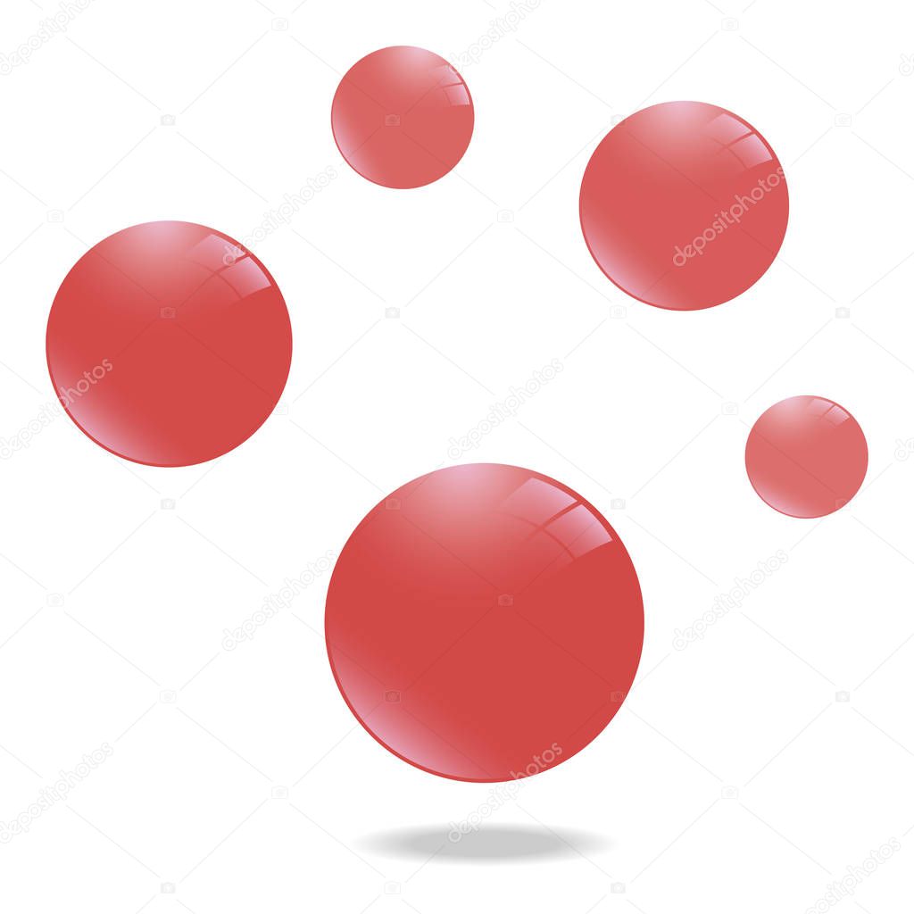 Red ballon isolated on white background.