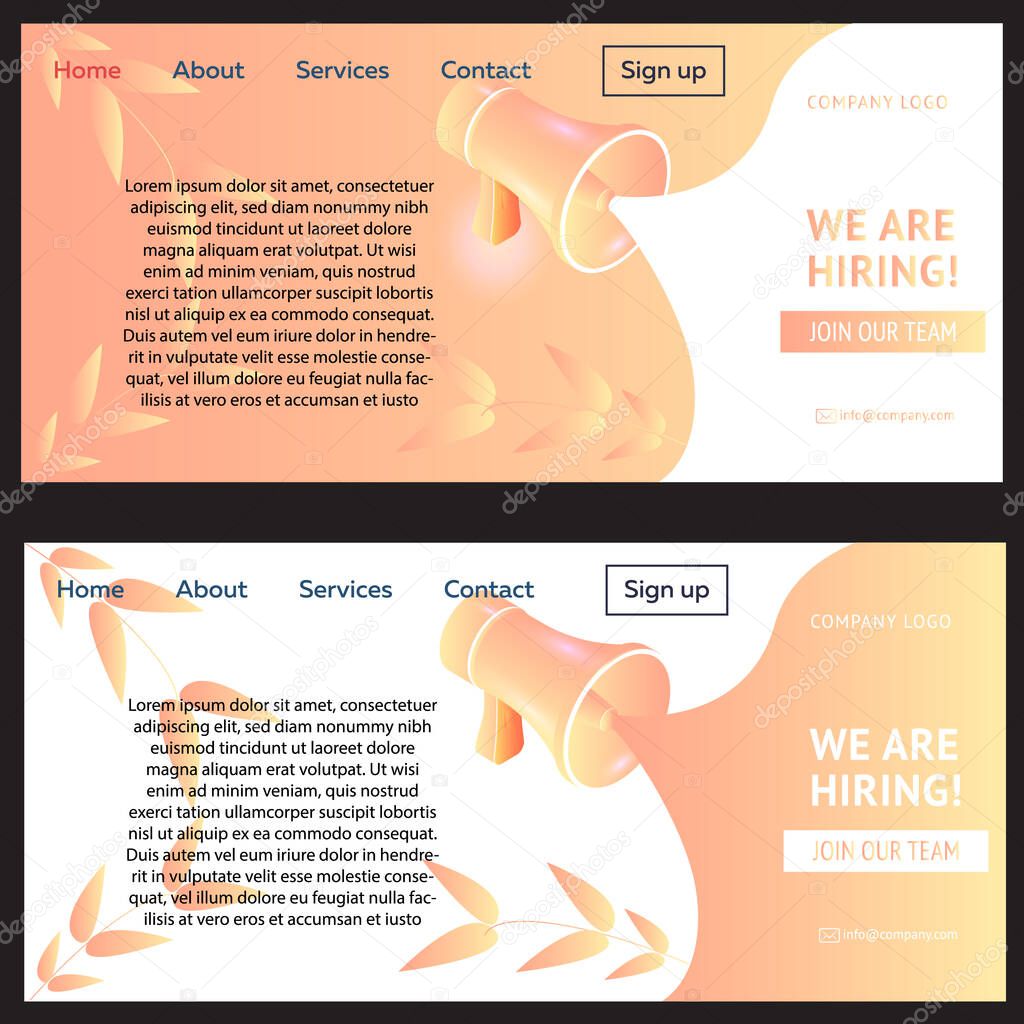 orange concise hiring web banner
