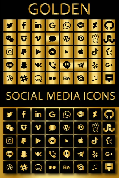 Sosyal Medya Simgesi Altın Vektörü — Stok Vektör