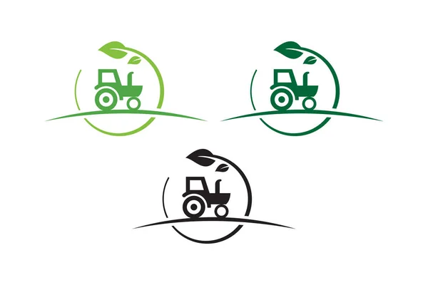 Agriculture and farming with a tractor with cultivator and plow, logo design. Agribusiness, eco-farm and rural country, vector design. Farm industries and agronomy, illustration, Logo for the agricultural industry with tractor and shovel elements
