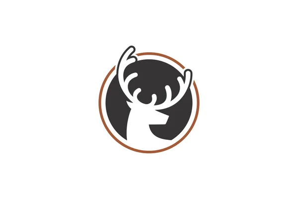 Логотип Оленя Круглой Формы Дорогой Вектор Логотипа Вектор Логотипа Охотника — стоковый вектор
