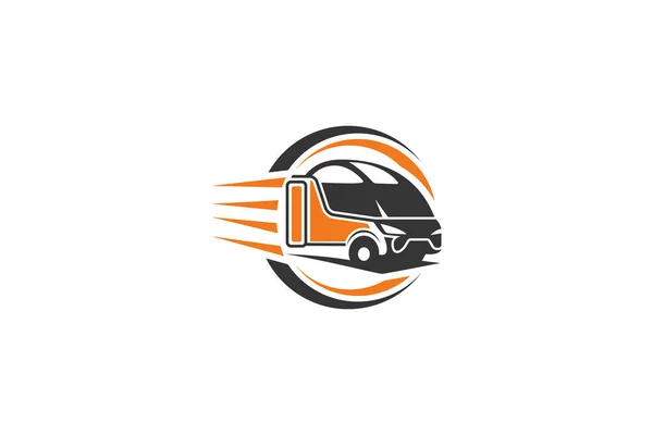 Van Caminhão Carga Logístico Logotipo Expresso Ícone Vetor Modelo Fast — Vetor de Stock