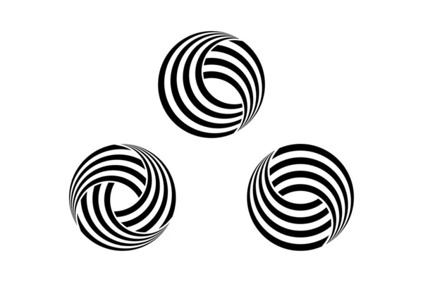Vector Cercle Abstrait Tourbillon Éléments Conception Logo Style Papier Origami — Image vectorielle
