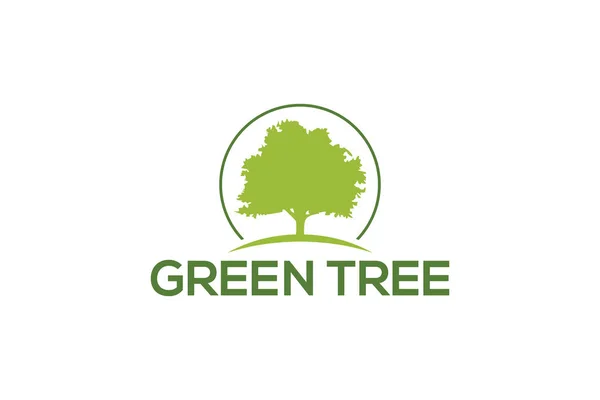 Modelo Logotipo Árvore Desenho Ícone Natureza Vetor Conceito Ícone Árvore — Vetor de Stock