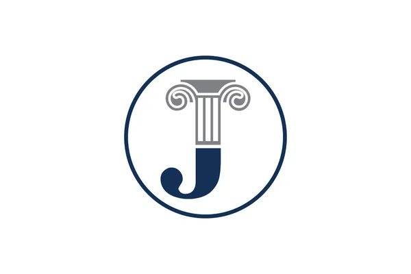 Літера Правовий Стовп Дизайн Логотипу Колонка Логотип Векторний Шаблон Логотип — стоковий вектор