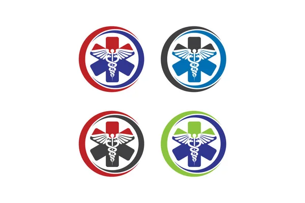 Medical Pharmacy Logo Design Template Vector Illustrator Símbolo Medicina Medical — Vetor de Stock