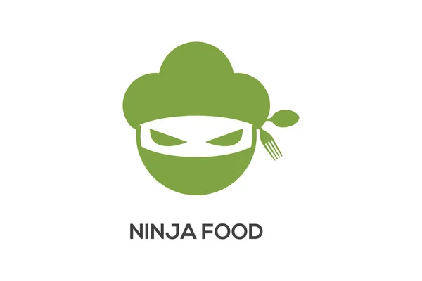 Catering Logo Designs Ninja Food Ninja Food Logo Design Ninja — Vettoriale Stock