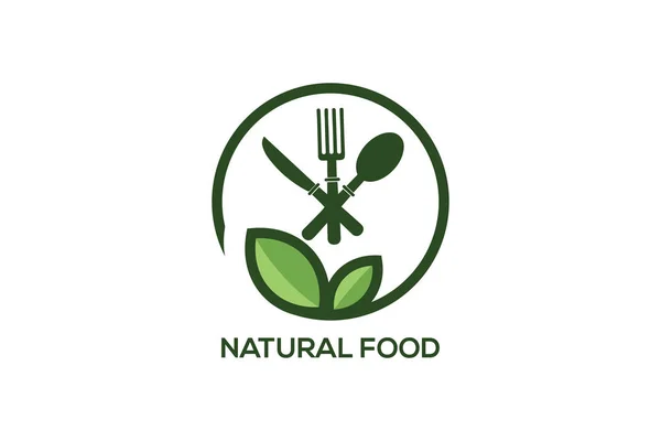 Modello Logo Alimentare Sano Vettore Progettazione Del Logo Alimentare Biologico — Vettoriale Stock