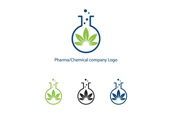 Vektor Eco Lab Liść Butelka Laboratorium Logo Szablon Projektu Logo — Wektor stockowy