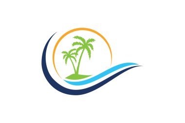 yaz seyahat logosu simgesi vektör şablonu, Havayolları için Vektör logo tasarım şablonları, uçak biletleri, seyahat acenteleri - uçaklar ve amblemler, Seyahat acentesi vektör logo şablonu. Tatil logo şablonu, Tatil logo konsepti, Seyahat Logo Tasarım Şablonu