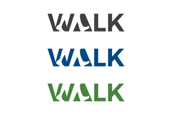 Walking Man Logo Manden Walking Bevægelse Logo Fodterapi Spa Kropspleje – Stock-vektor