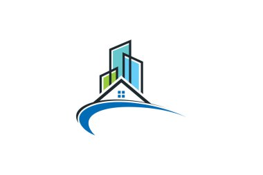gayrimenkul vektör logo tasarımı, eko gayrimenkul logosu, Ağaç gayrimenkul logosu ile, bina logo tasarımı, gayrimenkul vektör logo şablonu, Logo bir özellik için, Soyut ev logosu, Gökdelenler, ev veya ev logosu tasarımı ile Bina Emlak Logosu,