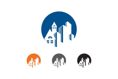 gayrimenkul vektör logo tasarımı, eko gayrimenkul logosu, Ağaç gayrimenkul logosu ile, bina logo tasarımı, gayrimenkul vektör logo şablonu, Logo bir özellik için, Soyut ev logosu, Gökdelenler, ev veya ev logosu tasarımı ile Bina Emlak Logosu,