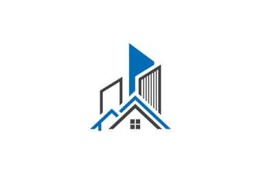 gayrimenkul vektör logo tasarımı, eko gayrimenkul logosu, Ağaç gayrimenkul logosu ile, bina logo tasarımı, gayrimenkul vektör logo şablonu, Logo bir özellik için, Soyut ev logosu, Gökdelenler, ev veya ev logosu tasarımı ile Bina Emlak Logosu,