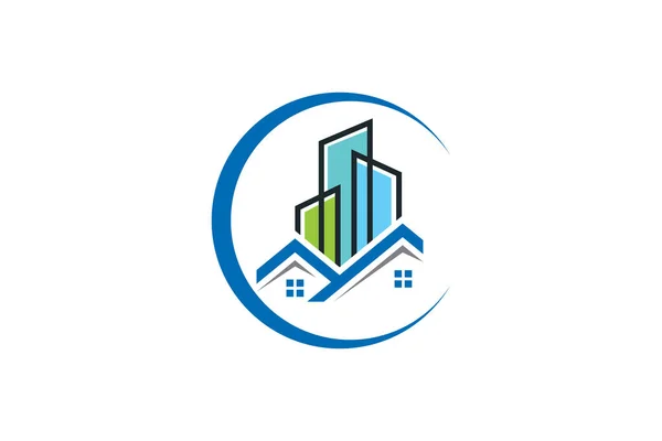 Desain Logo Vektor Real Estate Logo Real Estate Pohon Dengan - Stok Vektor