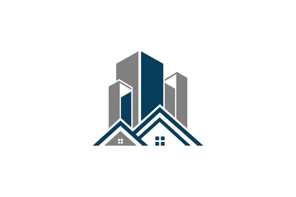 Progettazione Logo Vettoriale Immobiliare Logo Immobiliare Ecologico Albero Con Logo — Vettoriale Stock