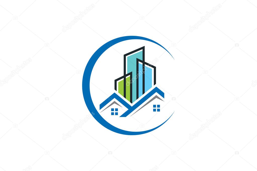 Real estate vector logo design, eco real estate logo, Tree with real estate logo,  building  logo design,  real estate vector logo template, Logo for a property, Abstract home logo, Building Estate Logo with Skyscrapers, house or home  logo design,