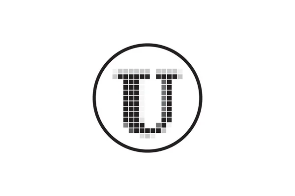Carta Pixel Motion Design Logo Quadrado Pixel Letter Vector Logo — Vetor de Stock