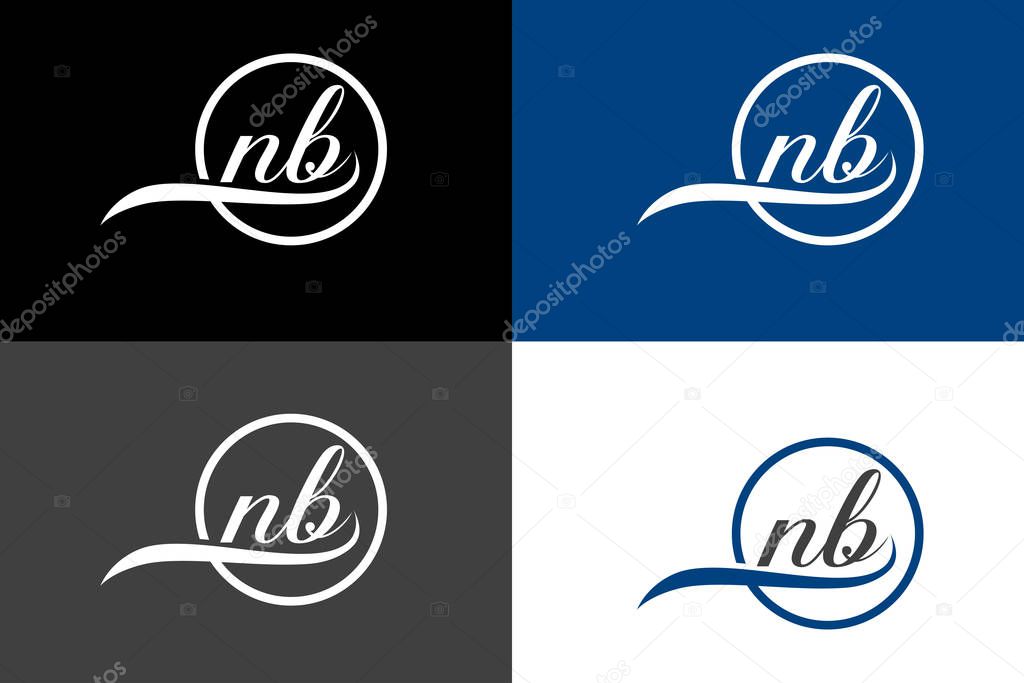 Initial Lowercase Letter Nb Rounded Logo On Multiple Backgrounds Nb Logo Nb Initial Logo Nb Monogram Logo Nb Letter Mark Logo Design Nb Initial Handwriting Logo Vector Template Luxurious Minimalist Elegant