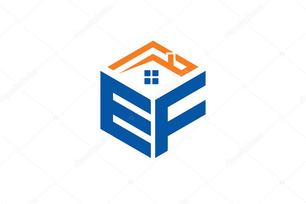 Home logo, creative home logo, Abstract house logo, real estate sign. Home with window logo, Real estate logo, Abstract polygonal EF Logo, EF letter logo, polygonal EF Logo sing, and Symbol, EF Initial logo template, EF logo letter initial,