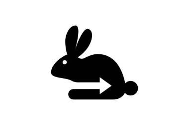 Tavşan Simge Logo Tasarım, Yaratıcı Tavşan Logo Tasarımı, Tavşan Logo Tasarım Vektör Sembolü Bunny, Tavşan Logo Şablonu. Vektör İllüstrasyon, Ok logolu Tavşan