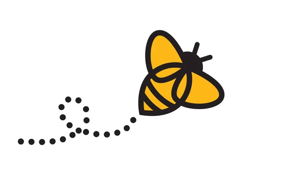 Bee Logo Szablon Wektor Ikona Ilustracji Projekt Hive Logotype Koncepcji — Wektor stockowy