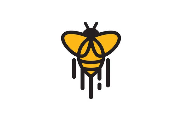 Bee Logo Template Vector Icon Illustration Design Hive Logotype Concept — Vector de stock