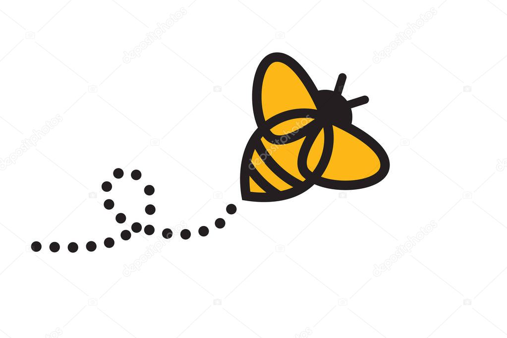 Bee Logo Template vector icon illustration design, Hive Logotype concept, Bee Logo design, bee logo, Concept for honey package design. vector logotype with flying bee, Bee Logo Vector, 