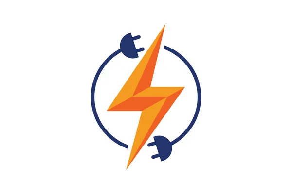 Elektrik Logosu, elektrik logosu ve simge Vektör tasarım Şablonu. Plug yaratıcı konsept logo tasarım şablonu, Lightning Icon Vector içinde. Yıldırım Logo, Güç Enerjisi Logo Tasarım Elemanı, Elektrik fişi logo vektör tasarımı