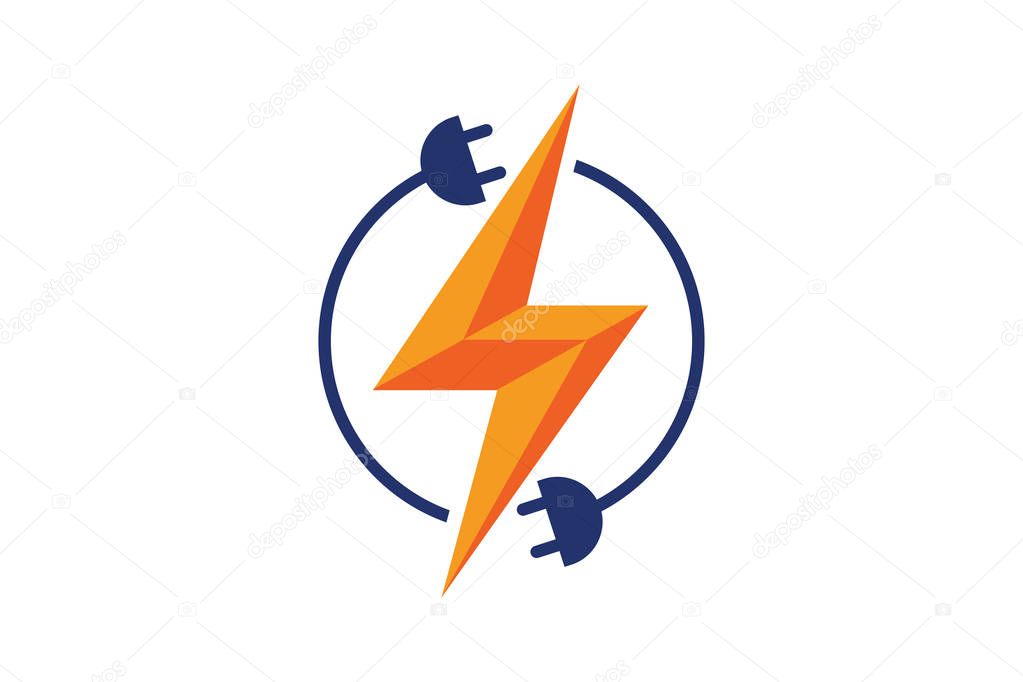 Electricity Logo, electric logo and icon Vector design Template. Plug creative concept logo design template, Lightning Icon in Vector. Lightning Logo, Power Energy Logo Design Element, Electrical plug  logo vector design