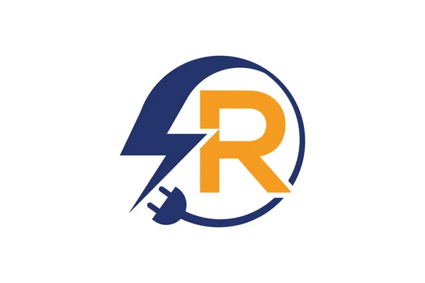 R harfi ile elektrik işareti, Elektrik Logosu, elektrik logosu ve simge Vektör tasarım Template.Lightning Icon Vektör içinde. Yıldırım Logo, Güç Enerji Logo Tasarım Elemanı, 