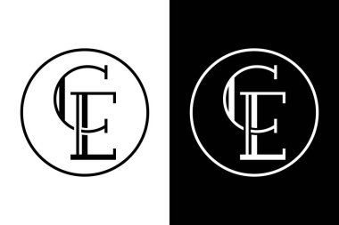 Yaratıcı modern zarif trendy benzersiz sanatsal Ce ilk tabanlı harf simgesi logosu, Ce harfi vektör logosu, Yuvarlak şekilli Ce Letter Logo Tasarımı, C ve E harfi logotipi, C & E Harfi logo alfabesi tasarımı, 