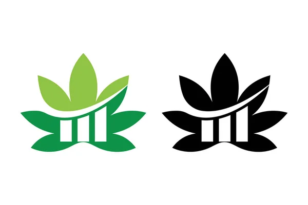 Cannabis Finance Logo Design Plantilla Cannabis Marihuana Símbolo Hoja — Vector de stock