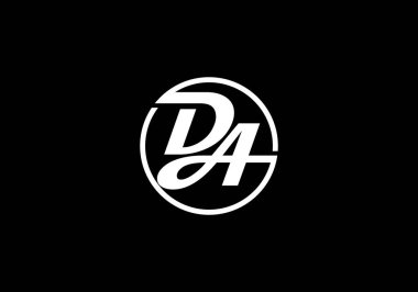 İlk Monogram Mektup DA Logo Tasarım Vektörü Şablonu. DA Harf Logosu Tasarımı