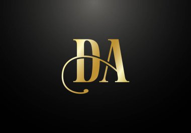 İlk Monogram Mektup DA Logo Tasarım Vektörü Şablonu. DA Harf Logosu Tasarımı