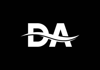 İlk Monogram Mektup DA Logo Tasarım Vektörü Şablonu. DA Harf Logosu Tasarımı