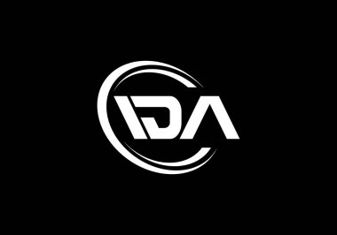 İlk Monogram Mektup DA Logo Tasarım Vektörü Şablonu. DA Harf Logosu Tasarımı