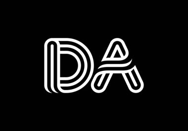 İlk Monogram Mektup DA Logo Tasarım Vektörü Şablonu. DA Harf Logosu Tasarımı