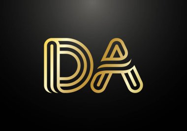 İlk Monogram Mektup DA Logo Tasarım Vektörü Şablonu. DA Harf Logosu Tasarımı
