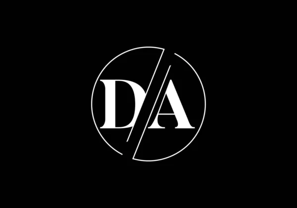 İlk Monogram Mektup DA Logo Tasarım Vektörü Şablonu. DA Harf Logosu Tasarımı