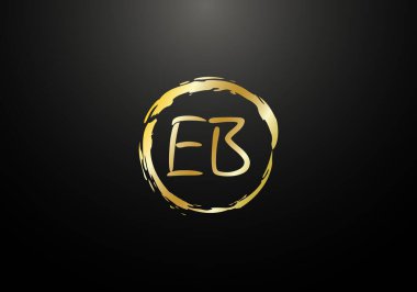 İlk Monogram E B Logo Tasarım Vektör Şablonu. E B Harfi Logo Tasarımı