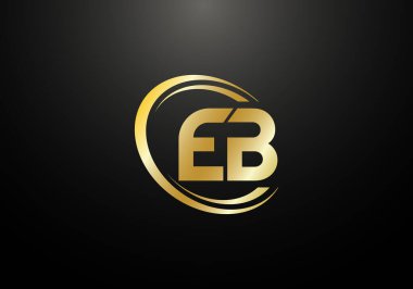 İlk Monogram E B Logo Tasarım Vektör Şablonu. E B Harfi Logo Tasarımı