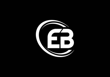 İlk Monogram E B Logo Tasarım Vektör Şablonu. E B Harfi Logo Tasarımı