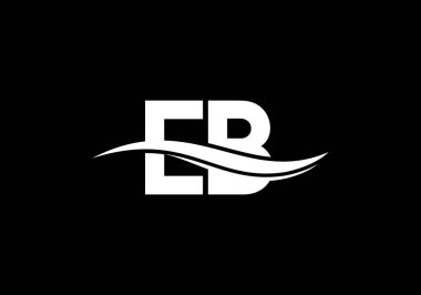 İlk Monogram E B Logo Tasarım Vektör Şablonu. E B Harfi Logo Tasarımı