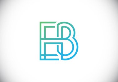 İlk Monogram E B Logo Tasarım Vektör Şablonu. E B Harfi Logo Tasarımı