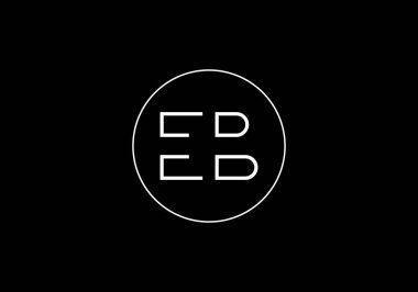 İlk Monogram E B Logo Tasarım Vektör Şablonu. E B Harfi Logo Tasarımı