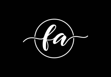 Baş Monogram FA Logo Tasarım Vektör Şablonu. FA Harf Logosu Tasarımı