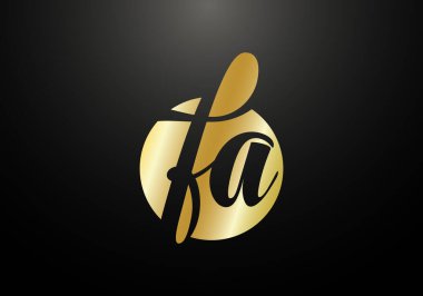 Baş Monogram FA Logo Tasarım Vektör Şablonu. FA Harf Logosu Tasarımı